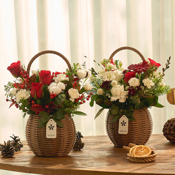 X-mas 계절 꽃바구니