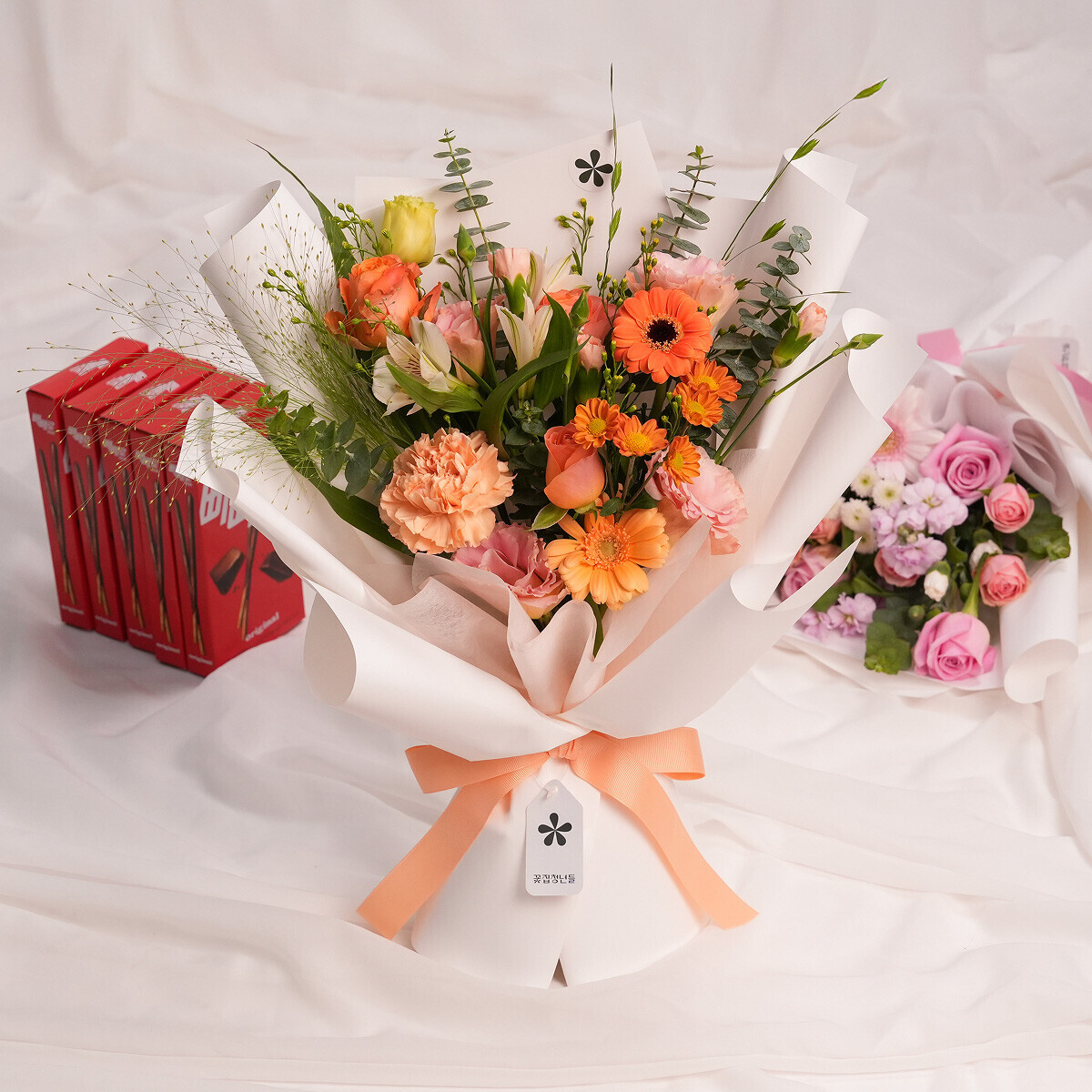 계절 꽃다발+빼빼로 5개