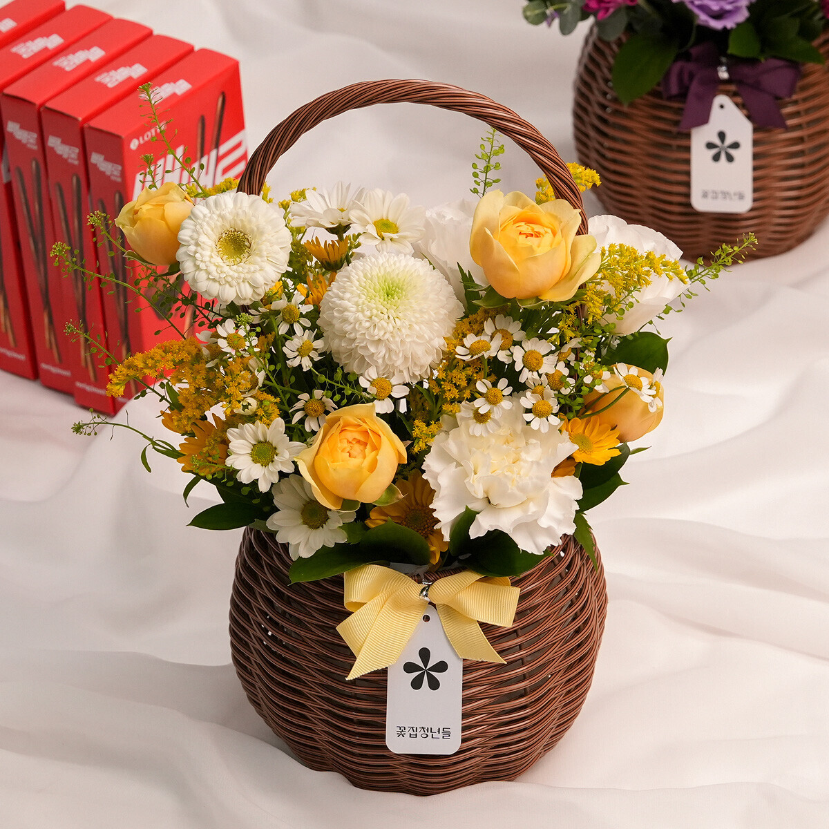 꽃집청년들,계절 꽃바구니+빼빼로 5개