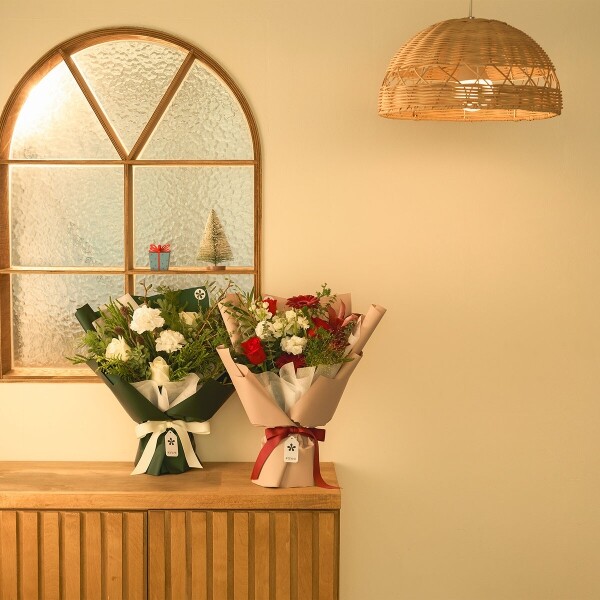 꽃집청년들,크리스마스 꽃다발+케이크