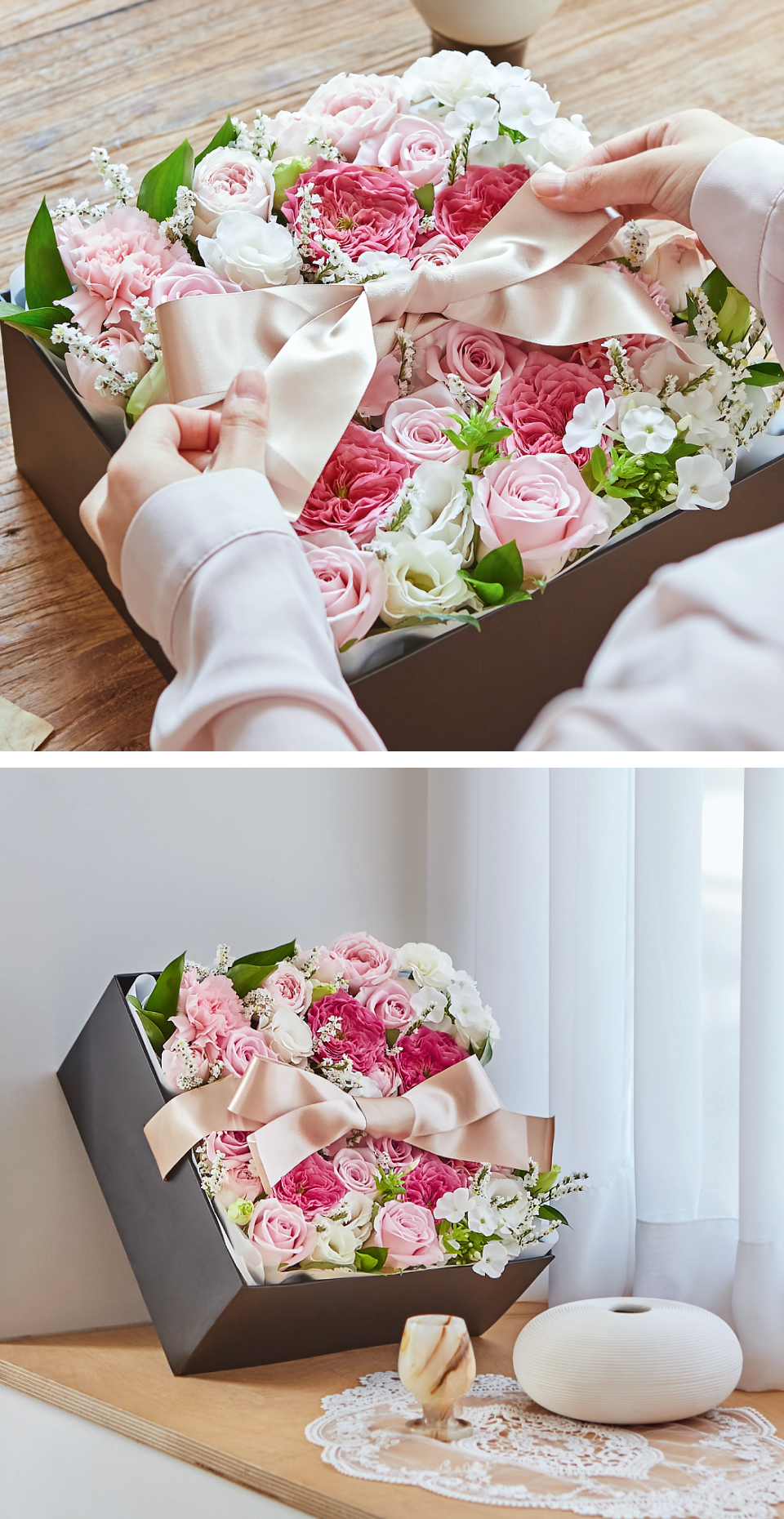 꽃집청년들 핑크장미꽃박스