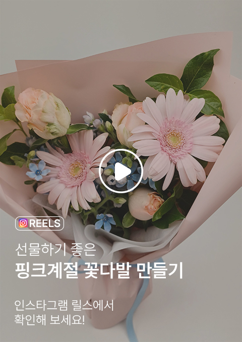 선물하기 좋은 핑크 계절 꽃다발 만들기